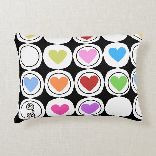 レトロ80年代はっきりした幾何学模様 アクセントクッション (正面)