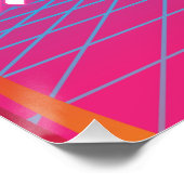 レトロ80年代をテーマにしたネオンピンクブルー誕生日パーティー禁止 ポスター (コーナー)