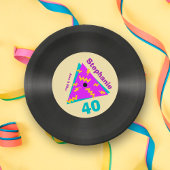 レトロ80年代をテーマにした40歳の誕生日パーティーフェイク記録 ペーパープレート