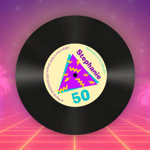 レトロ80年代をテーマにした50歳の誕生日パーティーフェイク記録 招待状