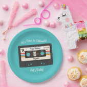 レトロ80年代カセットテープ音楽誕生会 ペーパープレート (パーティー)