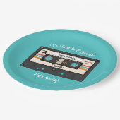 レトロ80年代カセットテープ音楽誕生会 ペーパープレート (アングル)