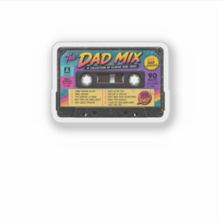 レトロ80年代カセットテープ「The Dad Mix」 シール