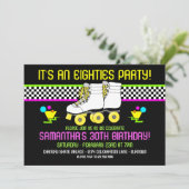 レトロ80年代スケートパーティー誕生日招待状 招待状 (スタンド正面)