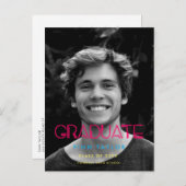 レトロ80年代ネオンライト写真卒業 ポストカード (正面/裏面)