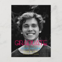 レトロ80年代ネオンライト写真卒業 ポストカード