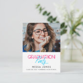 レトロ80年代ネオンライト卒業パーティー写真 ポストカード (スタンド正面)