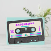 レトロ80年代パープルミックステープ2025卒業 案内状 (スタンド正面)