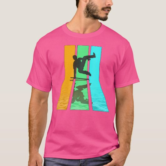レトロ80年代ビンテージスタイルパルクール Tシャツ (正面)