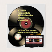 レトロ80年代ミックステープカセットとレコード (内部フラット)