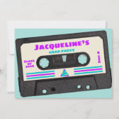 レトロ80年代ミックステープ2025卒業パーティー 招待状 (正面)