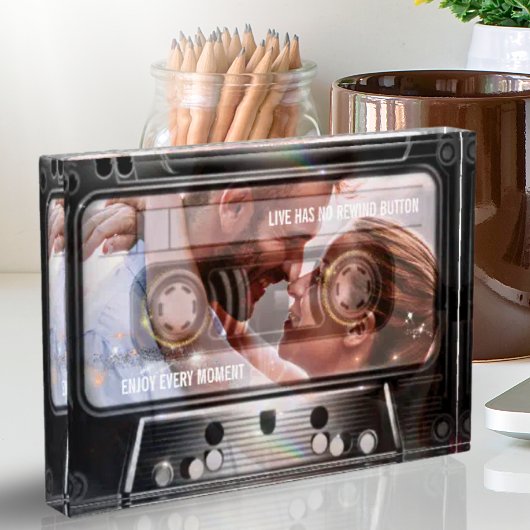 レトロ80年代ミュージックカセット自分の写真を追加 フォトブロック
