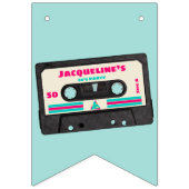 レトロ80年代ミュージックミックステープ50th誕生日パーティー バンティングフラッグ (第1の旗)