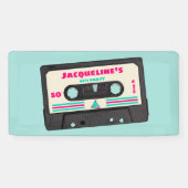 レトロ80年代ミュージックミックステープ50th誕生日パーティー 横断幕 (横)