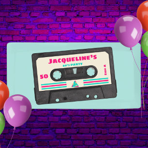 レトロ80年代ミュージックミックステープ50th誕生日パーティー 横断幕