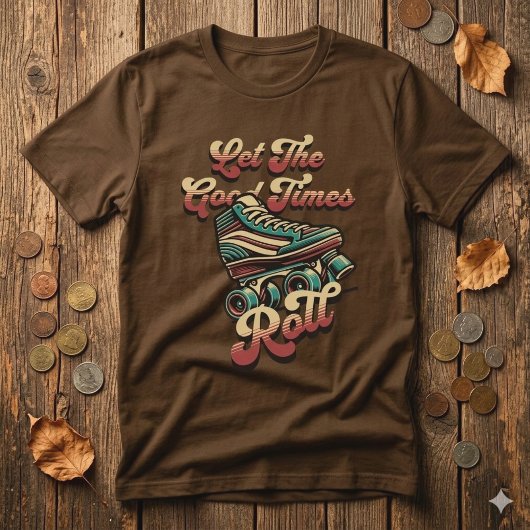 レトロ80年代ローラースケートTシャツ Tシャツ