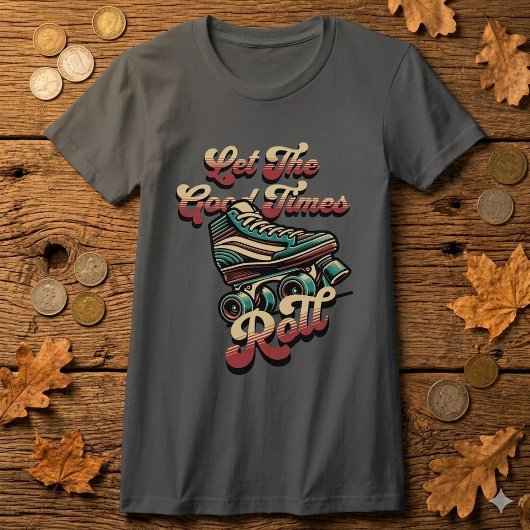 レトロ80年代ローラースケートTシャツ Tシャツ
