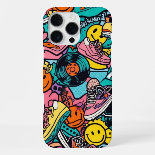 レトロ80年代音楽好き  iPhoneケース (裏面)