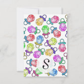 レトロ80年代90年代ネオンカラフルリングや輪キャンデポップ・アートのィ 招待状 (裏面)