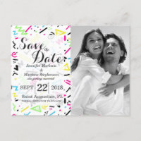 レトロ80年代90年代ネオンピンクグリーンブルーイエロードードル