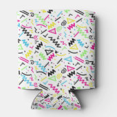 レトロ80年代90年代ネオンピンクグリーンブルーイエロードードル 缶クーラー (裏面)