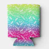 レトロ80年代90年代ネオンレインボースケッチドードル 缶クーラー (裏面)