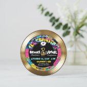 レトロ80年代90年代ヒップホップフォト金ゴールドレコード結婚ズ 招待状 (スタンド正面)