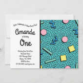 レトロ80年代90年代ヴィンテージメンフィス誕生会 招待状 (正面)