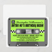 レトロ80年代 カセットテープ パーティー招待状 招待状 (正面/裏面)