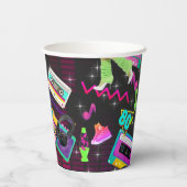 レトロ80年代、レトロ、任意の年齢 紙コップ (裏面)