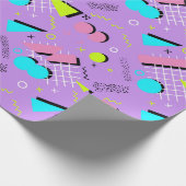 レトロ80幾何学模様パターン(の模様が)ある ラッピングペーパー (角)