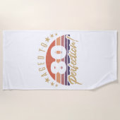 レトロ80誕生日ユーモア ビーチタオル (正面)