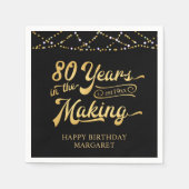 レトロ80誕生日80年メイキング・ライト スタンダードカクテルナプキン (正面)