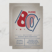 レトロ80誕生日 招待状 (正面/裏面)