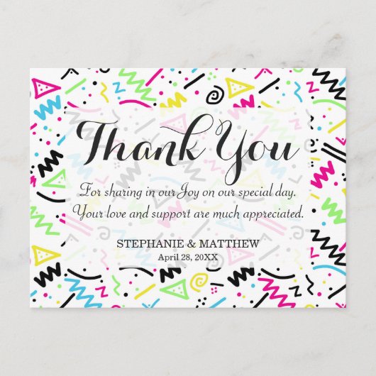 レトロ80’s 90’sネオンピンクグリーンブルードール ポストカード (正面)