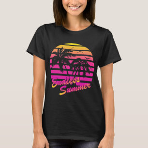 レトロ80sのVaporwave熱帯の無限の夏 Tシャツ