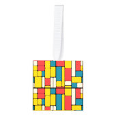 レトロ80sはっきりした幾何明モダンるい キューブオーナメント (正面)