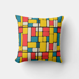 レトロ80sはっきりした幾何明モダンるい クッション