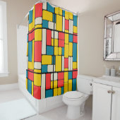 レトロ80sはっきりした幾何明モダンるい シャワーカーテン (インサイチュ)
