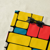 レトロ80sはっきりした幾何明モダンるい ビーチタオル (インサイチュ)