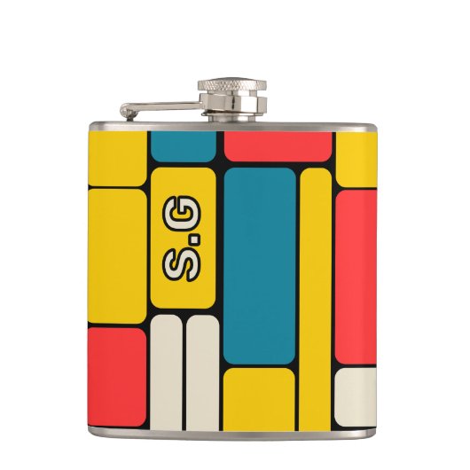 レトロ80sはっきりした幾何明モダンるい フラスク (正面)