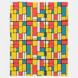 レトロ80sはっきりした幾何明モダンるい フリースブランケット