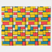 レトロ80sはっきりした幾何明モダンるい フリースブランケット (正面(横))