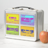 レトロ80sアポップ・アートのートカセットテープ メタルランチボックス (インサイチュ)