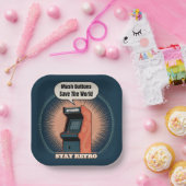 レトロ80sアーケードゲームオタク ペーパープレート (パーティー)