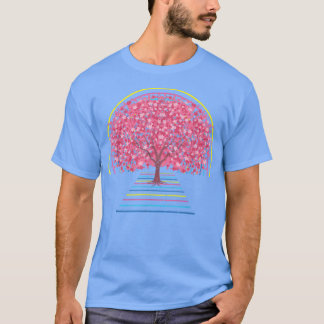 レトロ80sアート桜ジャパン花気流波さくらんぼ tシャツ