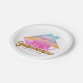 レトロ80Sイエローストーン国立公園ベーパーウェーブ ペーパープレート (アングル)