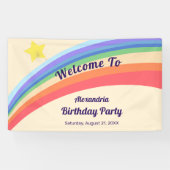 レトロ80sイエローレカラフルインボースター誕生日バ 横断幕 (横)