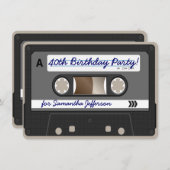 レトロ80sカセットテープの第40誕生日の招待状 招待状 (正面/裏面)
