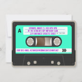 レトロ80sカセットテープ誕生日パーティーへの招待 招待状 (裏面)